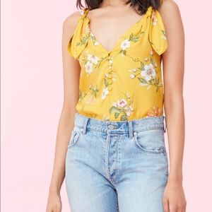 NWT Rebecca Taylor LITA FLORAL SILK TWILL BOW CAMI